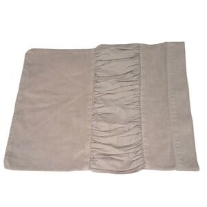 Bella Notte Chloe Boudoir Velvet Tan Decorative Pillow Cover Beige Ruffle Accent